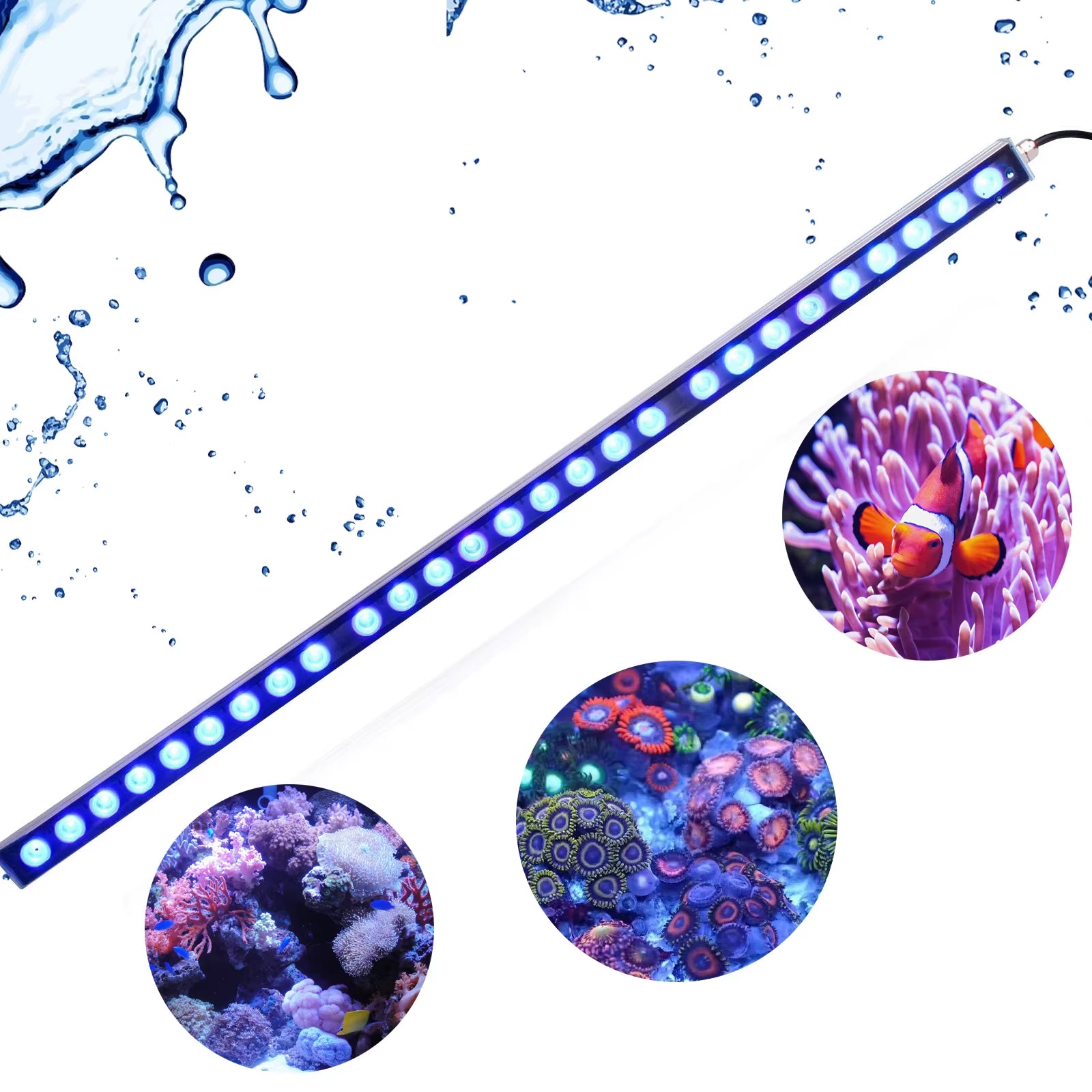 54W/81W/108W Led Aquarium Light with Only 470Nm Blue Spectrum Strip Light Beautiful Your Coral Reef Fish Tank Lamp