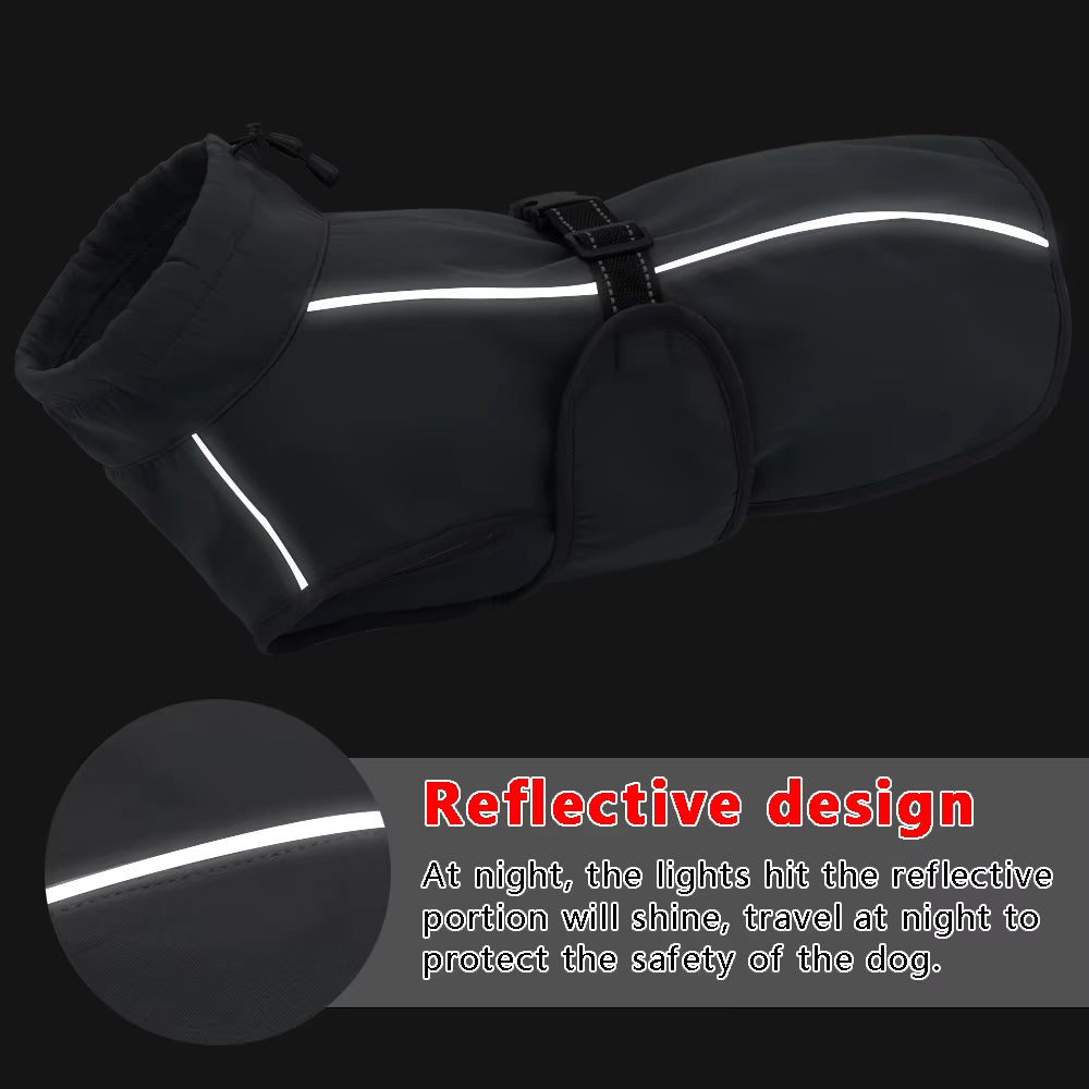 Winter Dog Clothes Waterproof Big Dog Coat Jacket Warm Reflective Clothing for Medium Large Dogs Bulldog Golden Retriever