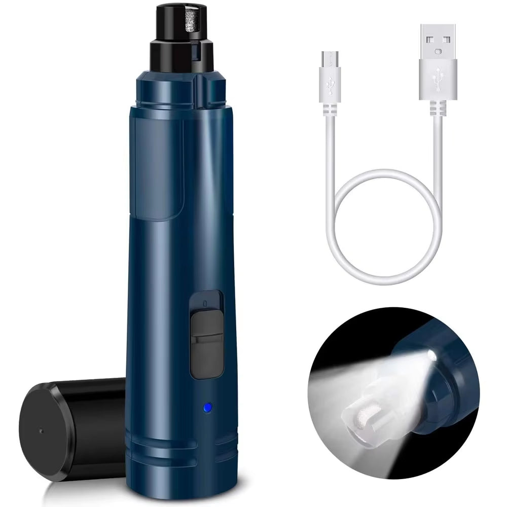 PAWSUNDAY Dog Nail Grinder with 2 LED Light 8000-10000 RPM Powerful Electric Pet Nail Trimmer for Dog Cat and Small Animal