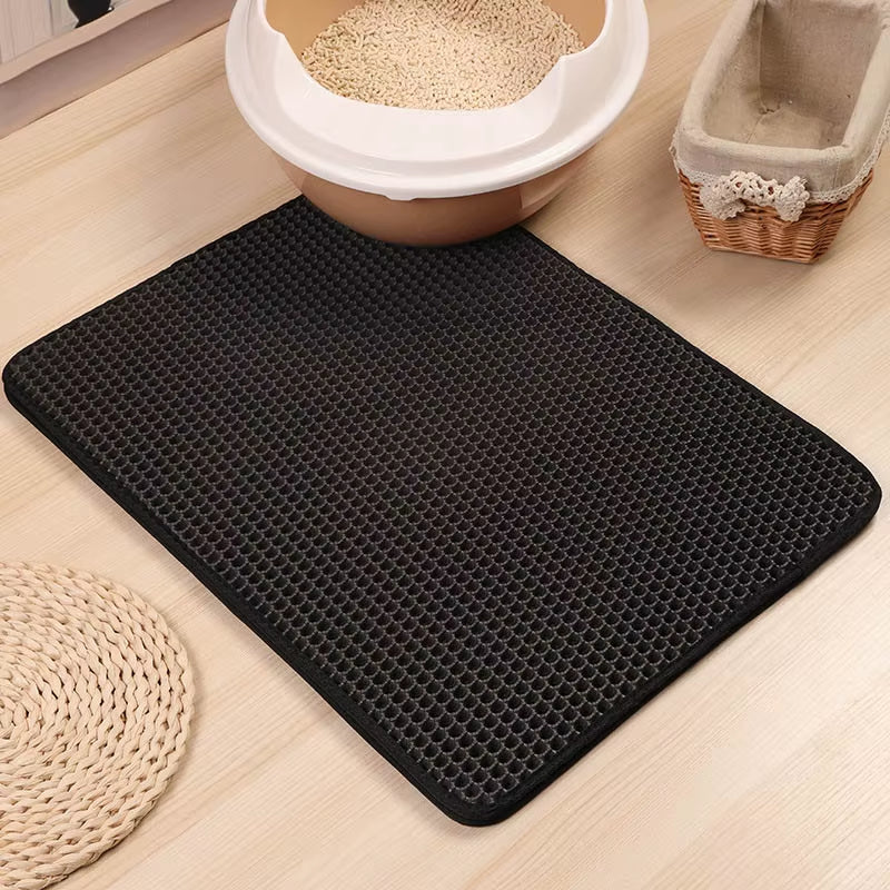 Waterproof Pet Cat Litter Mat Foldable EVA Double-Layer Cats Mat Bottom Non-Slip Pet Litter Cat Mat Layer Pet Litter Catcher Mat