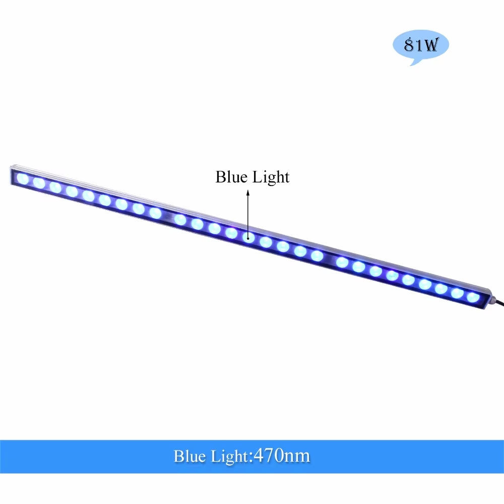 54W/81W/108W Led Aquarium Light with Only 470Nm Blue Spectrum Strip Light Beautiful Your Coral Reef Fish Tank Lamp