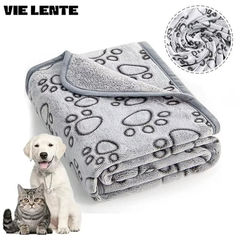 Cat Dogs Puppy Bath Towel,Soft Fluffy High Quality Pet Blanket, Cute Cartoon Pattern Pet Mat Warm and Comfortable Blanket