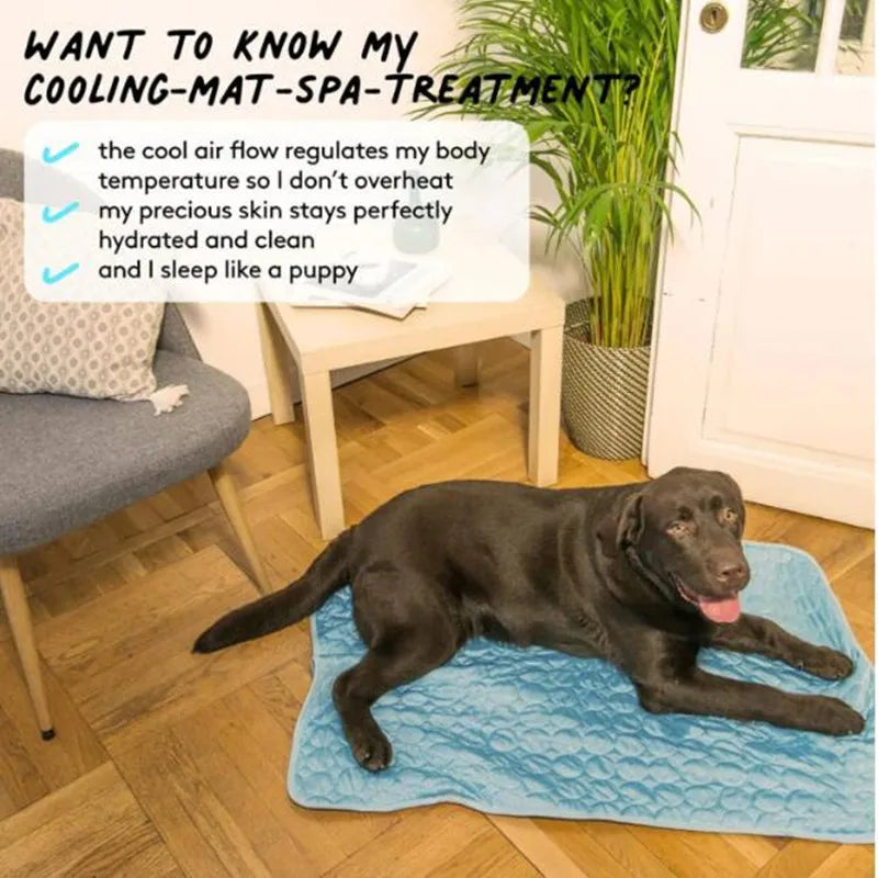 Breathable Ice Silk Pet Cooling Mat Washable Self Cooling Pad Dog Cat Summer Sleeping Blanket Kennel Crate Bed Cushion
