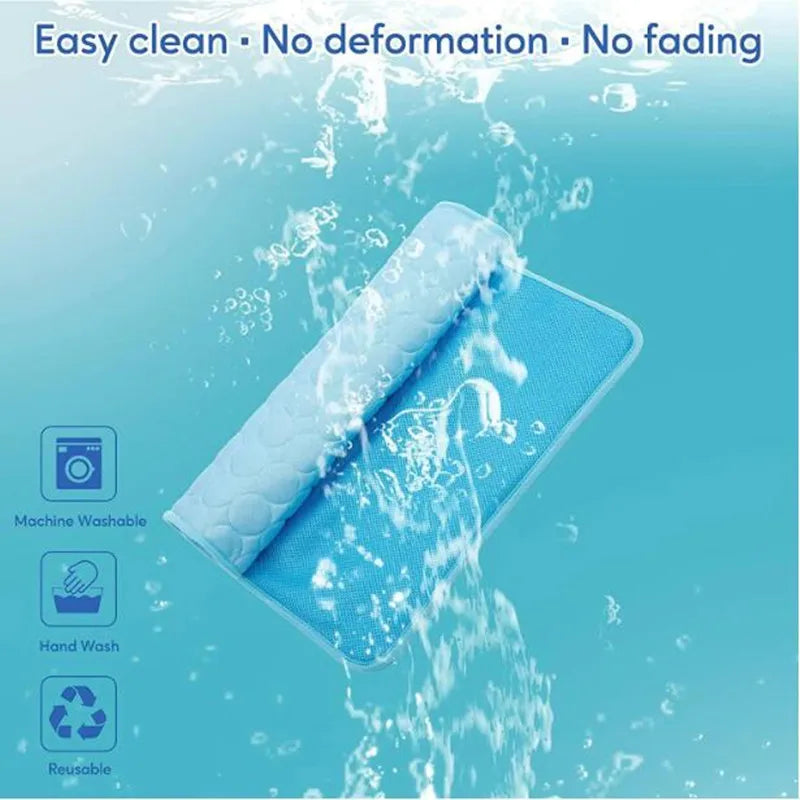Breathable Ice Silk Pet Cooling Mat Washable Self Cooling Pad Dog Cat Summer Sleeping Blanket Kennel Crate Bed Cushion