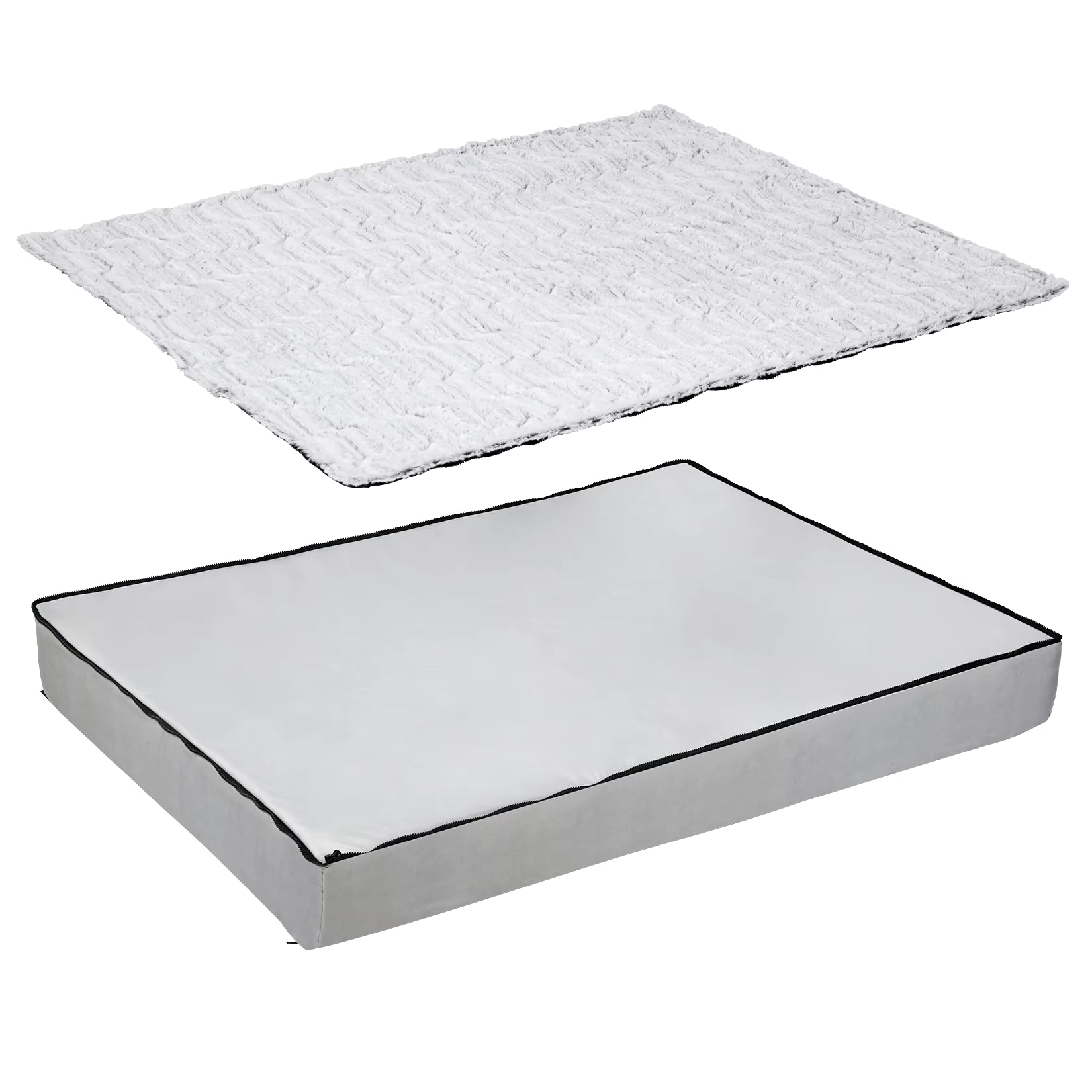 L XL 2XL 3XL Dog Bed Gray Orthopedic Pet Calming Bed Soft Sponge Foam Base Dog Crate Kennels Mat with Removable Cover