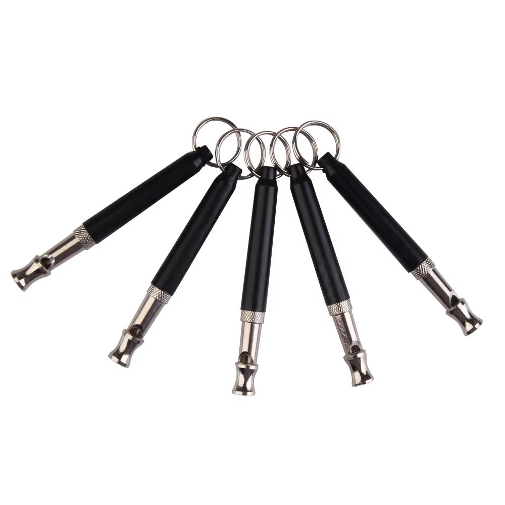 1Pc Silver/Black Two-Tone Ultrasonic Flute Dog Whistles for Training Sound Whistle Supersonic Obedience Pet Puppy Dog Whistles